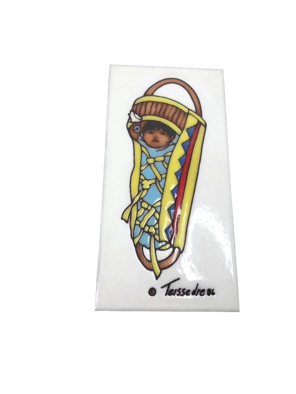 Cleo Teissendre Southwestern Native American Papoose 8x4 Wall Tile Trivet